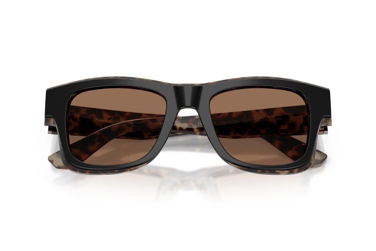 OCCHIALE DA SOLE UOMO | DOLCE & GABBANA DG 4515 - 341773 NERO SU AVANA ROSSA - CALIBRO 52