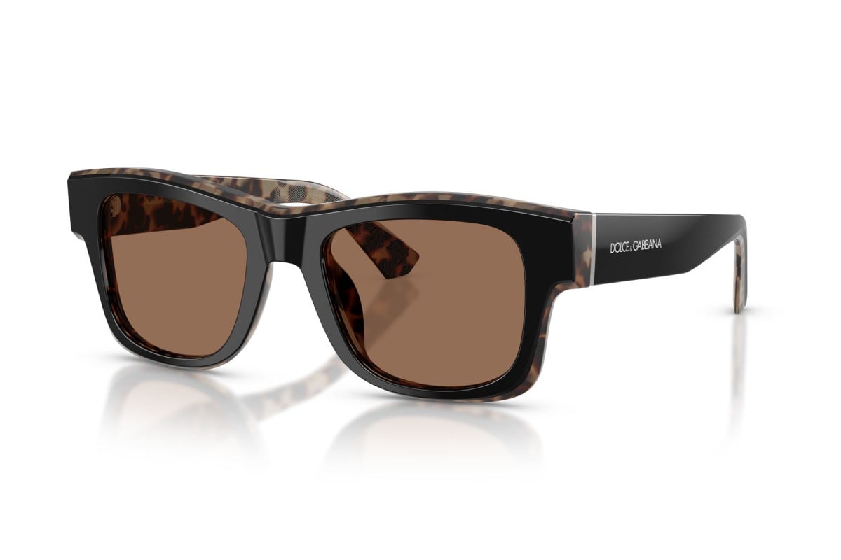 OCCHIALE DA SOLE UOMO | DOLCE & GABBANA DG 4515 - 341773 NERO SU AVANA ROSSA - CALIBRO 52