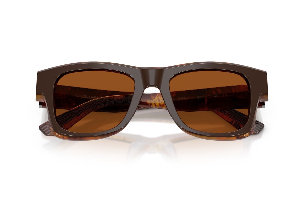 OCCHIALE DA SOLE UOMO | DOLCE & GABBANA DG 4515 - 345673 MARRONE SUPERIORE/ORO PERLATO/MARRONE - CALIBRO 52