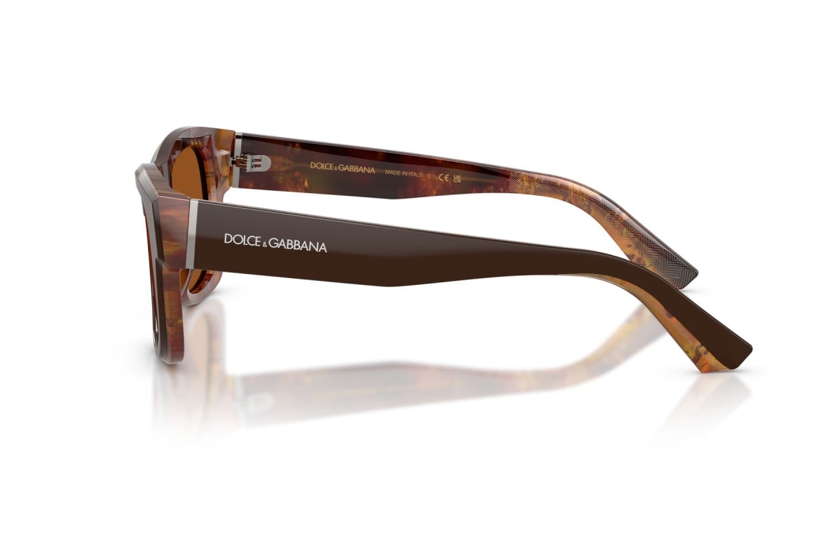 OCCHIALE DA SOLE UOMO | DOLCE & GABBANA DG 4515 - 345673 MARRONE SUPERIORE/ORO PERLATO/MARRONE - CALIBRO 52