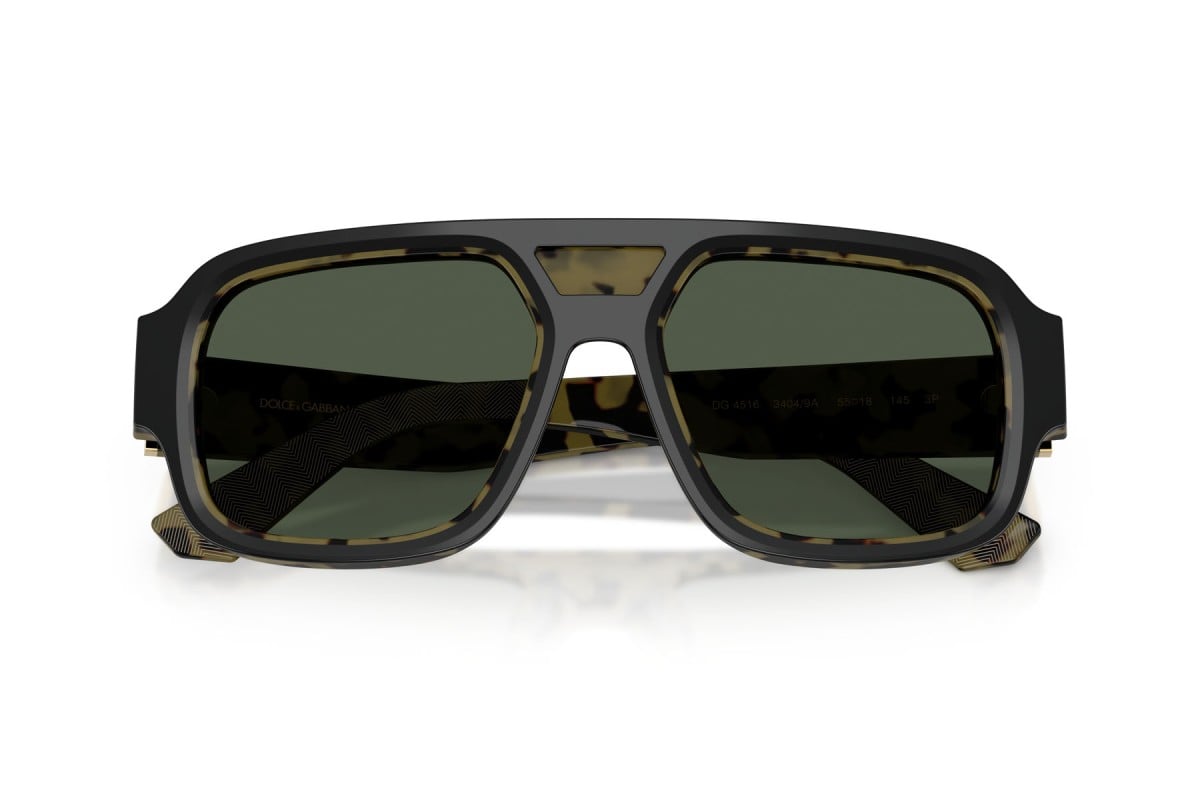 OCCHIALE DA SOLE UOMO | DOLCE & GABBANA DG 4516 - 34049A NERO SU GIALLO AVANA - CALIBRO 55