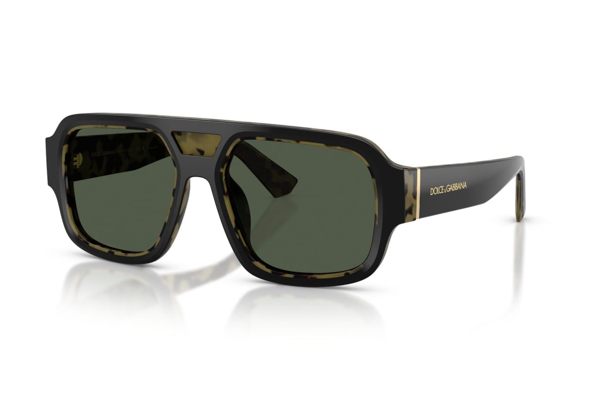 OCCHIALE DA SOLE UOMO | DOLCE & GABBANA DG 4516 - 34049A NERO SU GIALLO AVANA - CALIBRO 55