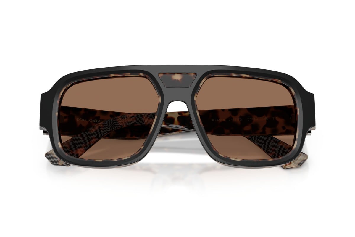 OCCHIALE DA SOLE UOMO | DOLCE & GABBANA DG 4516 - 341773 NERO SU AVANA ROSSA - CALIBRO 55