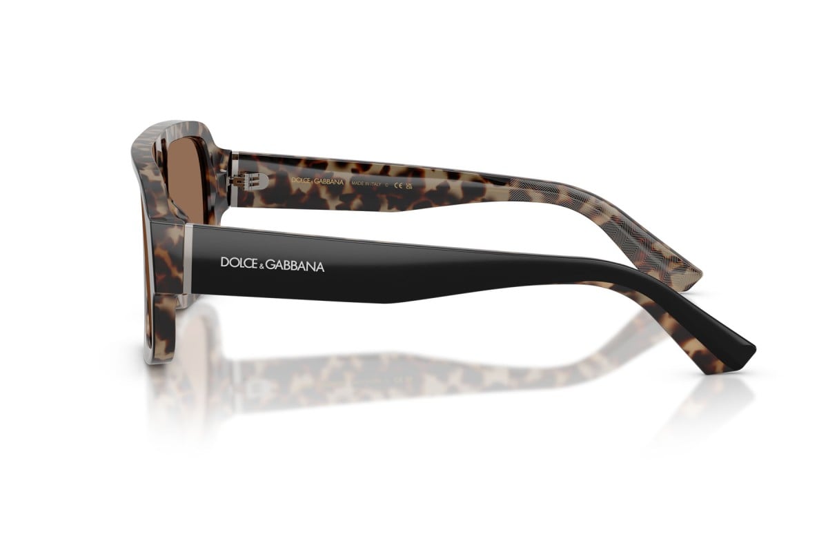 OCCHIALE DA SOLE UOMO | DOLCE & GABBANA DG 4516 - 341773 NERO SU AVANA ROSSA - CALIBRO 55