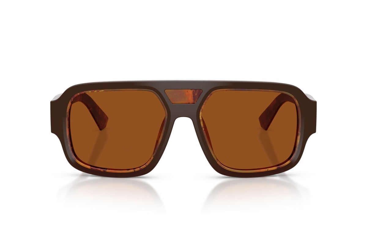 OCCHIALE DA SOLE UOMO | DOLCE & GABBANA DG 4516 - 345673 MARRONE SUPERIORE/ORO PERLATO E MARRONE - CALIBRO 55