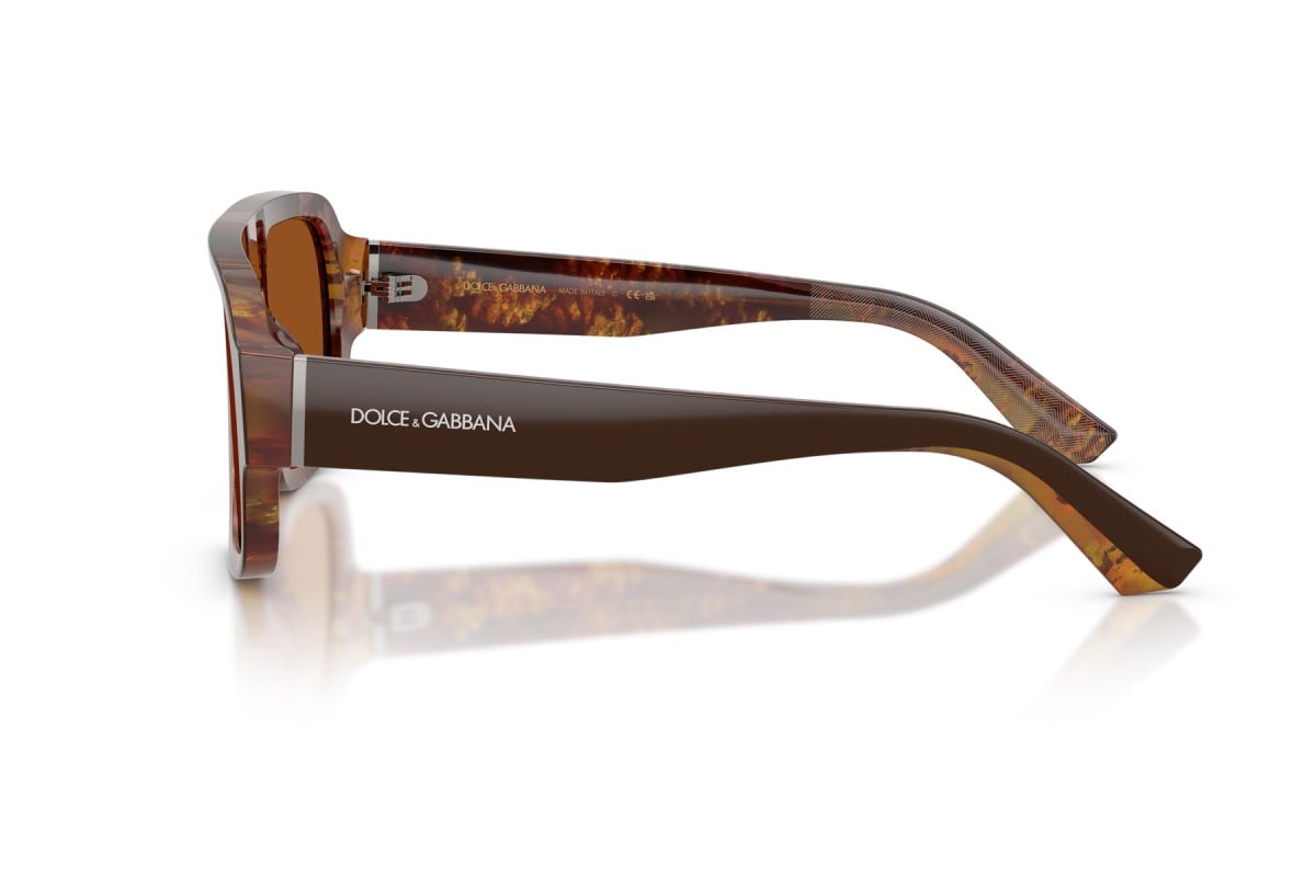 OCCHIALE DA SOLE UOMO | DOLCE & GABBANA DG 4516 - 345673 MARRONE SUPERIORE/ORO PERLATO E MARRONE - CALIBRO 55