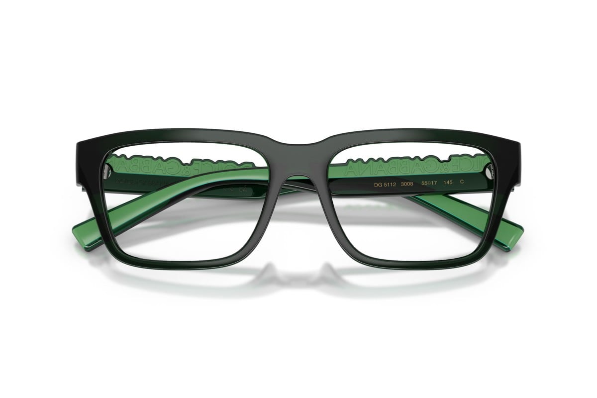 OCCHIALE DA VISTA UNISEX | DOLCE & GABBANA DG 5112 - 3008 VERDE TRASPARENTE - CALIBRO 55