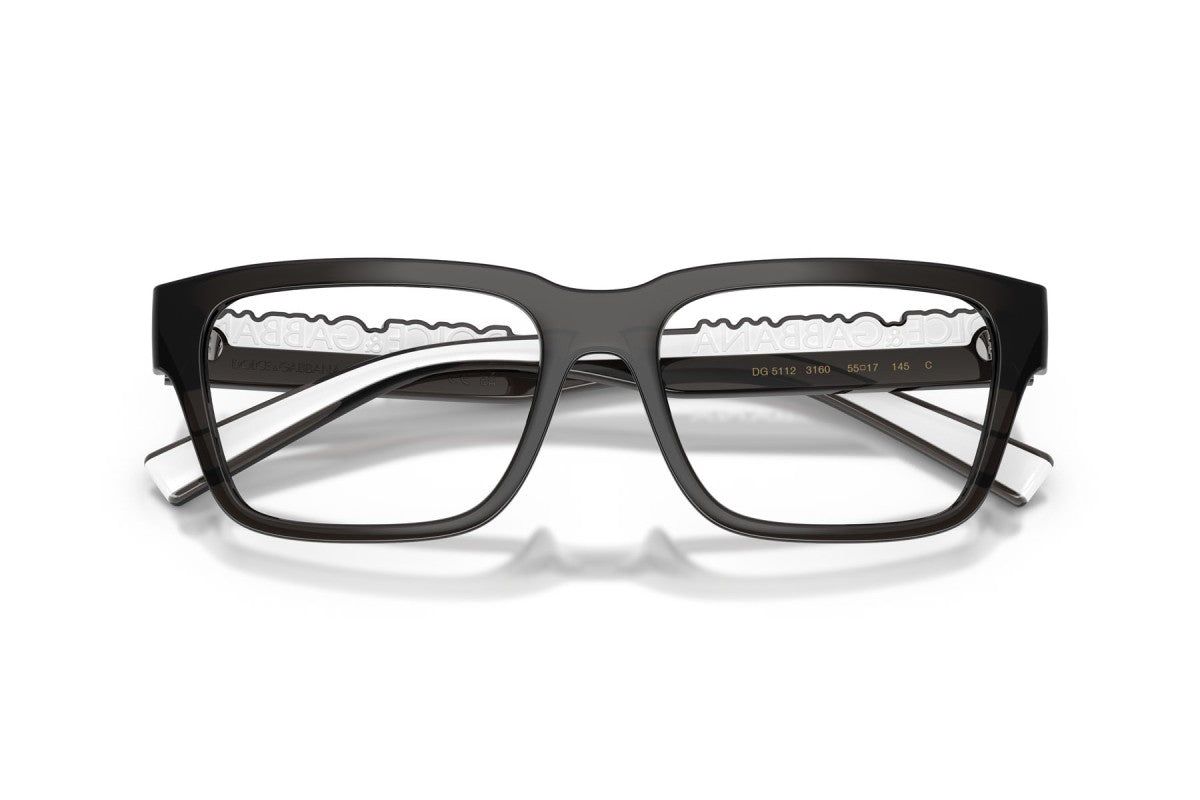 OCCHIALE DA VISTA UNISEX | DOLCE & GABBANA DG 5112 - 3160 GRIGIO SCURO TRASPARENTE - CALIBRO 53