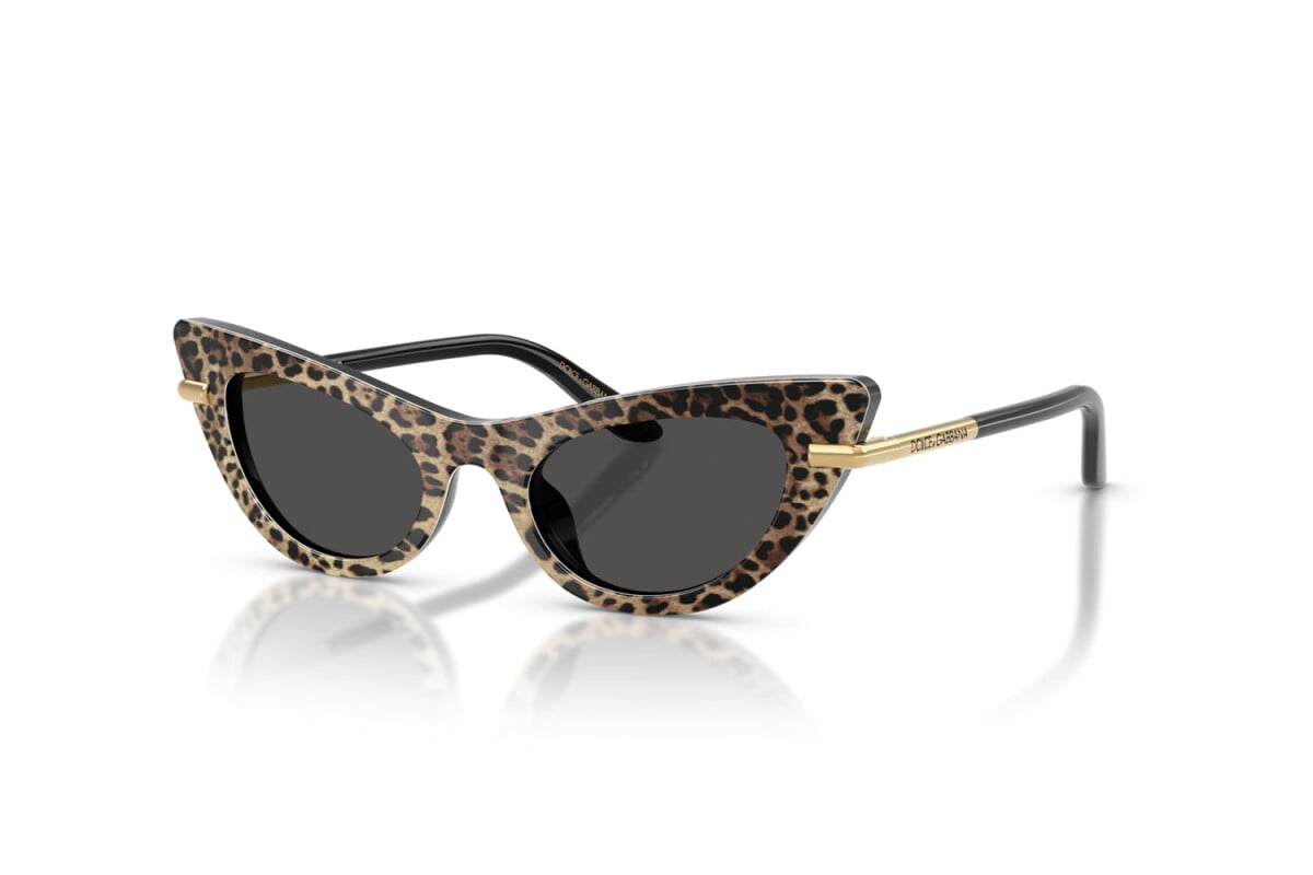 DOLCE & GABBANA - 316397 LEONE MARRONE SU NERO | OCCHIALE DA SOLE JUNIOR - DX 4008 CALIBRO 44