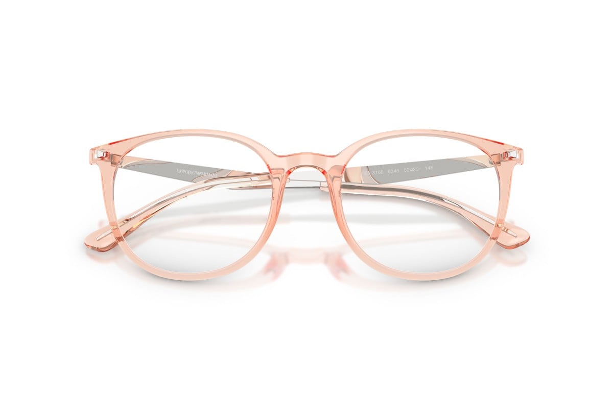OCCHIALE DA VISTA DONNA | EMPORIO ARMANI EA 3168 - 6346 ROSA TRASPARENTE LUCIDO - CALIBRO 52