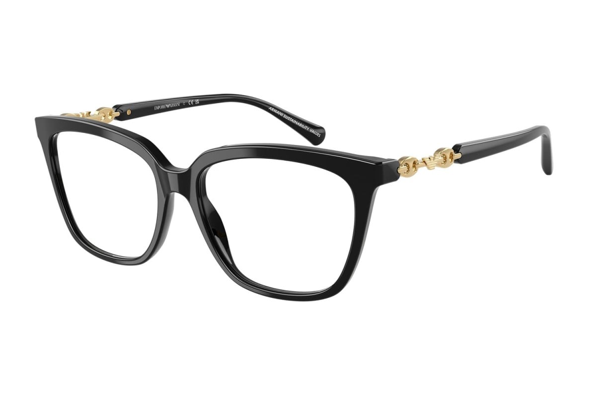 EMPORIO ARMANI - 5017 NERO LUCIDO | OCCHIALE DA VISTA DONNA - EA 3248 CALIBRO 55
