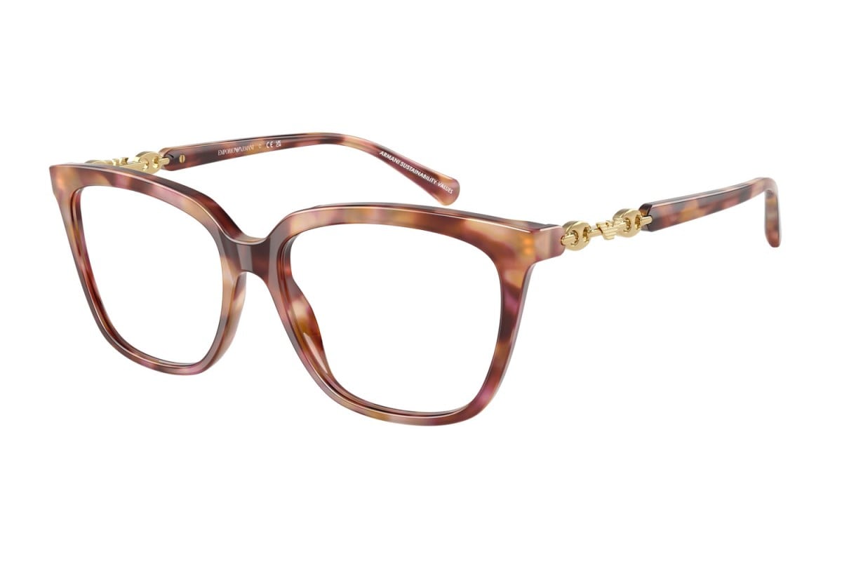 EMPORIO ARMANI - 6196 ROSSO AVANA LUCIDO | OCCHIALE DA VISTA DONNA - EA 3248 CALIBRO 53
