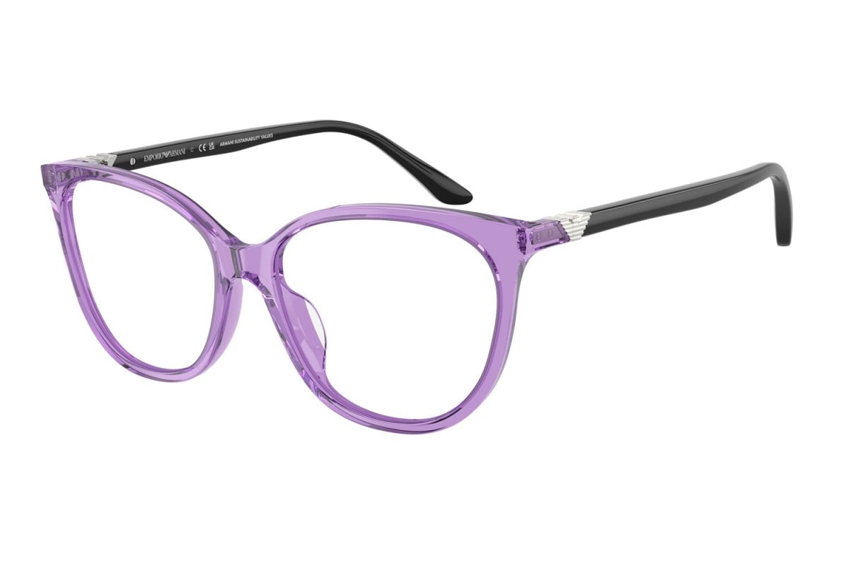 EMPORIO ARMANI - 6197 BLU TRASPARENTE LUCIDO | OCCHIALE DA VISTA DONNA - EA 3249U CALIBRO 55