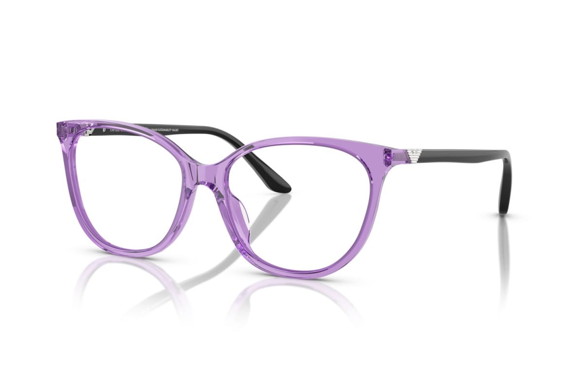 EMPORIO ARMANI - 6197 BLU TRASPARENTE LUCIDO | OCCHIALE DA VISTA DONNA - EA 3249U CALIBRO 53