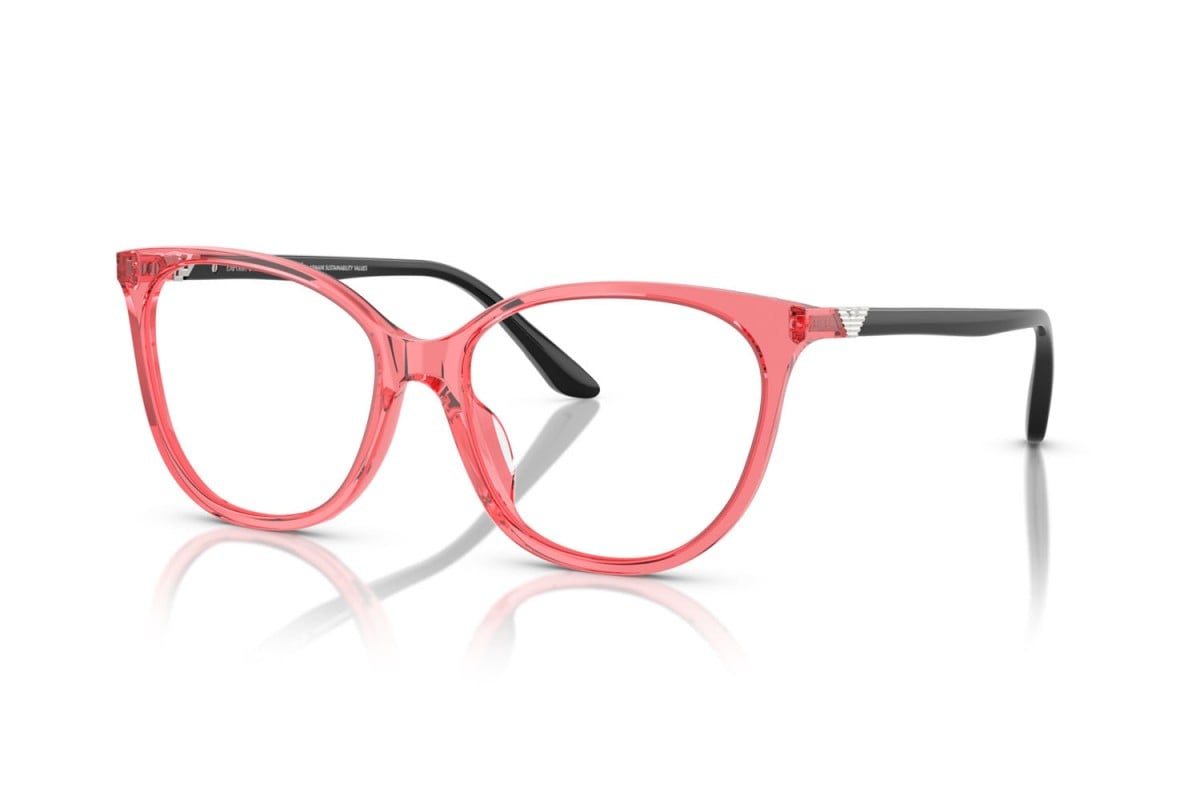 EMPORIO ARMANI - 6198 ROSSO TRASPARENTE LUCIDO | OCCHIALE DA VISTA DONNA - EA 3249U CALIBRO 53