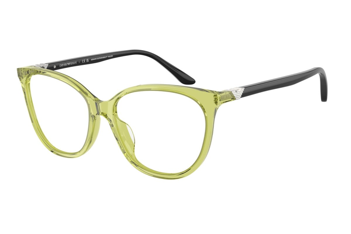 EMPORIO ARMANI - 6199 VERDE TRASPARENTE LUCIDO | OCCHIALE DA VISTA DONNA - EA 3249U CALIBRO 53