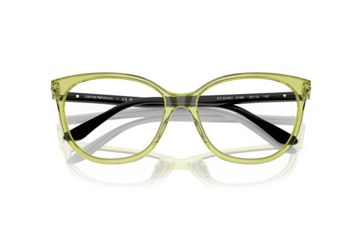 EMPORIO ARMANI - 6199 VERDE TRASPARENTE LUCIDO | OCCHIALE DA VISTA DONNA - EA 3249U CALIBRO 53