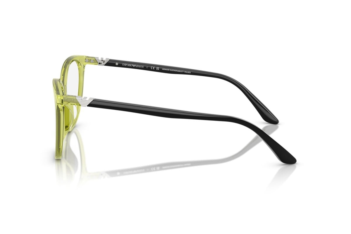 EMPORIO ARMANI - 6199 VERDE TRASPARENTE LUCIDO | OCCHIALE DA VISTA DONNA - EA 3249U CALIBRO 53