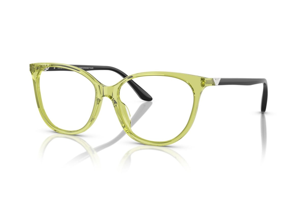 EMPORIO ARMANI - 6199 VERDE TRASPARENTE LUCIDO | OCCHIALE DA VISTA DONNA - EA 3249U CALIBRO 53