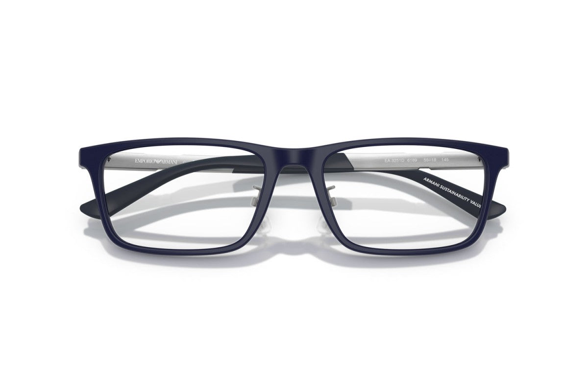 EMPORIO ARMANI - 6189 BLU SCURO OPACO | OCCHIALE DA VISTA UOMO - EA 3251D CALIBRO 55