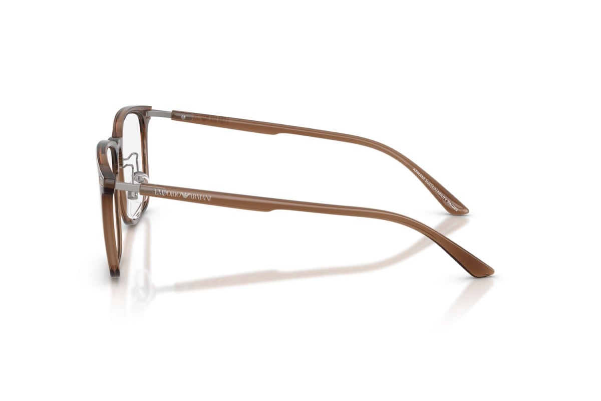 OCCHIALE DA VISTA UNISEX | EMPORIO ARMANI EA 3263D - 6282 MARRONE TRASPARENTE LUCIDO - CALIBRO 55