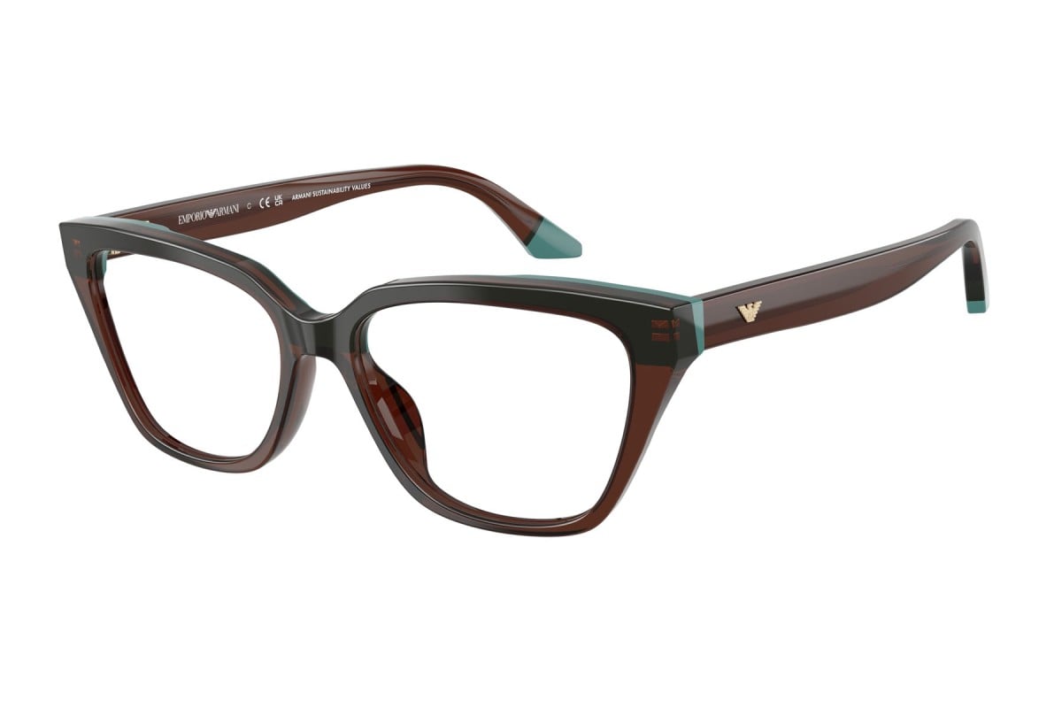 OCCHIALE DA VISTA DONNA | EMPORIO ARMANI EA 3270U - 6318 MARRONE/VERDE ACQUA TRASPARENTE - CALIBRO 53