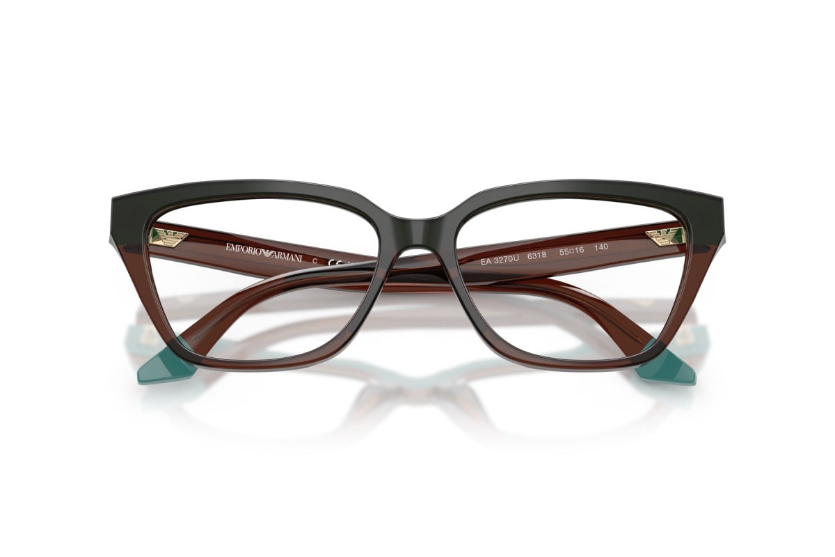 OCCHIALE DA VISTA DONNA | EMPORIO ARMANI EA 3270U - 6318 MARRONE/VERDE ACQUA TRASPARENTE - CALIBRO 53