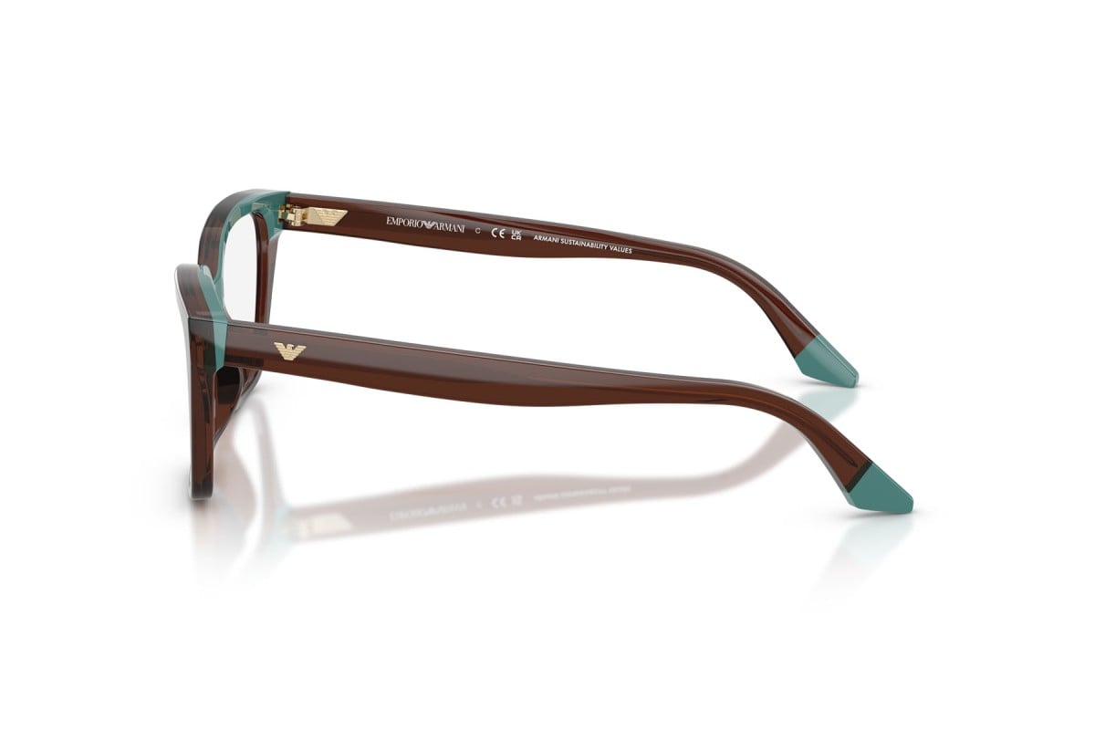 OCCHIALE DA VISTA DONNA | EMPORIO ARMANI EA 3270U - 6318 MARRONE/VERDE ACQUA TRASPARENTE - CALIBRO 53