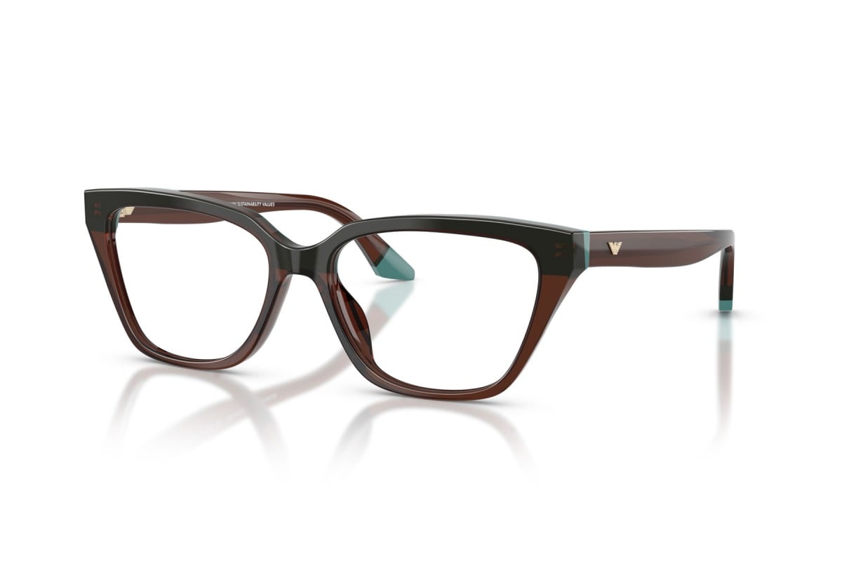 OCCHIALE DA VISTA DONNA | EMPORIO ARMANI EA 3270U - 6318 MARRONE/VERDE ACQUA TRASPARENTE - CALIBRO 55
