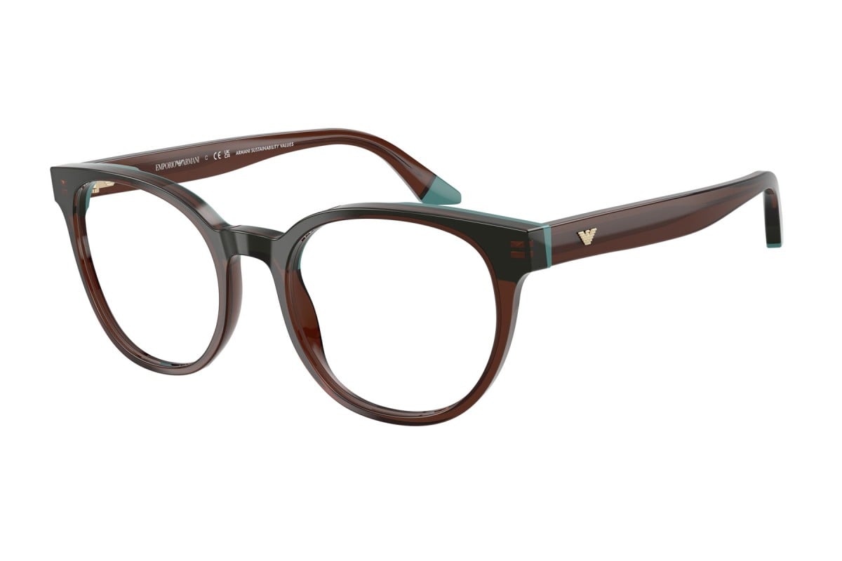 OCCHIALE DA VISTA DONNA | EMPORIO ARMANI EA 3274 - 6318 MARRONE/VERDE ACQUA TRASPARENTE - CALIBRO 50