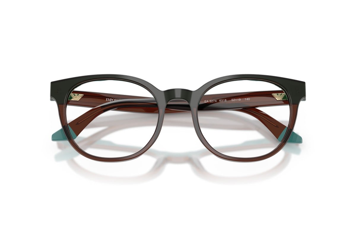 OCCHIALE DA VISTA DONNA | EMPORIO ARMANI EA 3274 - 6318 MARRONE/VERDE ACQUA TRASPARENTE - CALIBRO 50