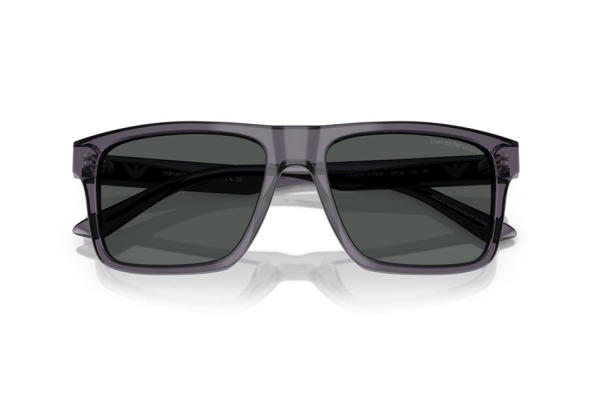 OCCHIALE DA SOLE UOMO | EMPORIO ARMANI EA 4232 - 610687 GRIGIO SCURO TRASPARENTE - CALIBRO 57