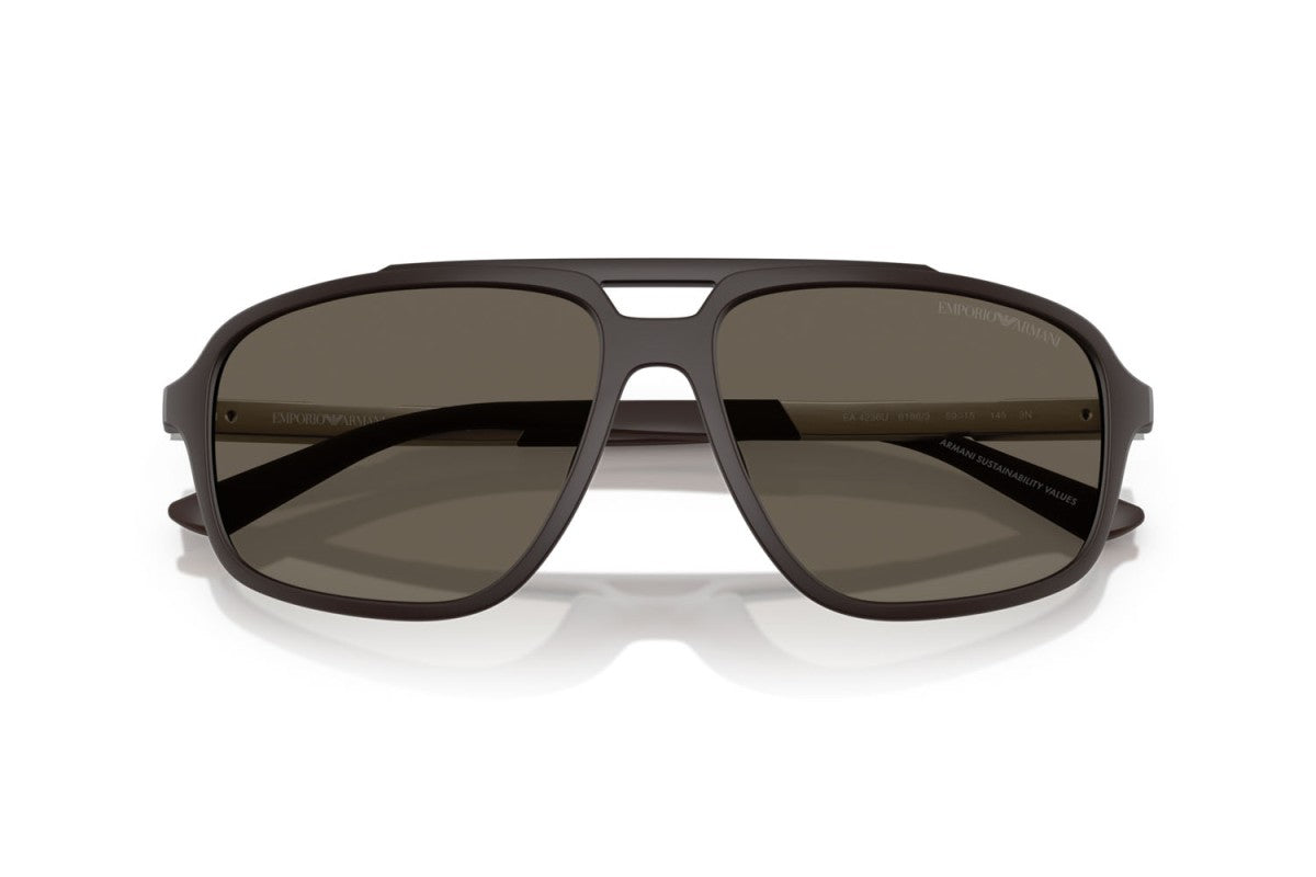 OCCHIALE DA SOLE UOMO | EMPORIO ARMANI EA 4236U - 6186/3 MARRONE SCURO - CALIBRO 59