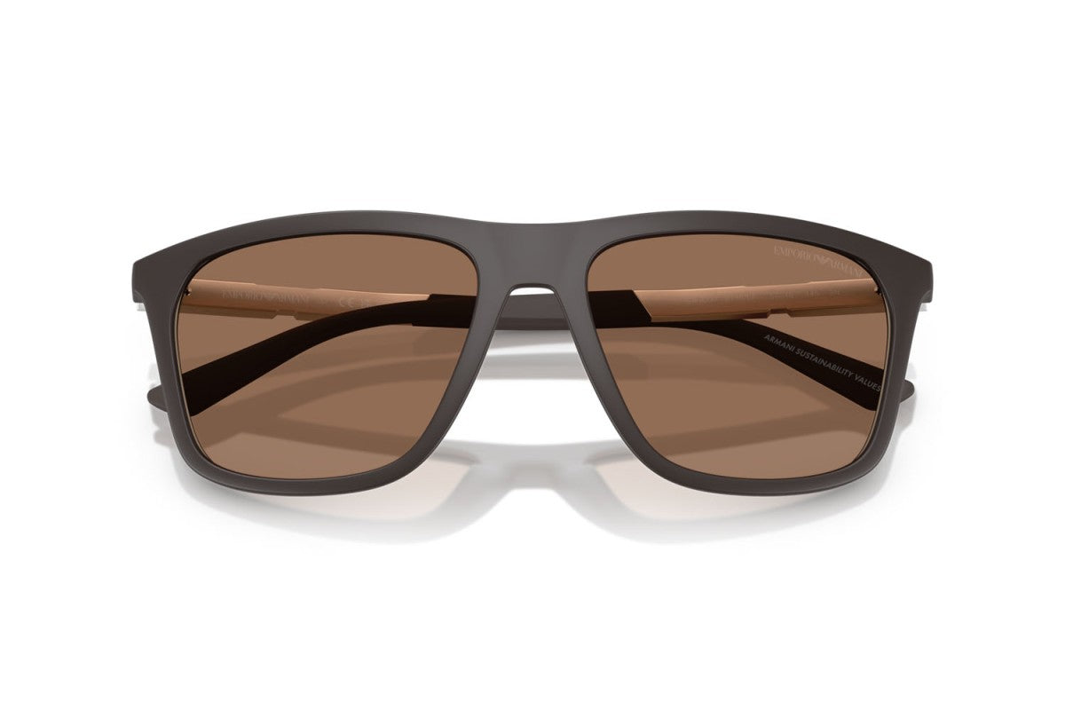 OCCHIALE DA SOLE UOMO | EMPORIO ARMANI EA 4237 - 6186EF MARRONE SCURO OPACO - CALIBRO 57