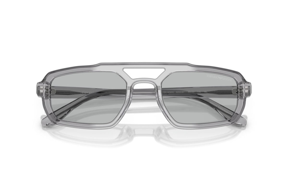 OCCHIALE DA SOLE UOMO | EMPORIO ARMANI EA 4240U - 620287 GRIGIO TRASPARENTE LUCIDO - CALIBRO 53
