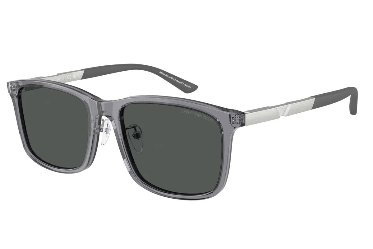 OCCHIALE DA SOLE UOMO | EMPORIO ARMANI EA 4241D - 620687 GRIGIO TRASPARENTE LUCIDO - CALIBRO 57