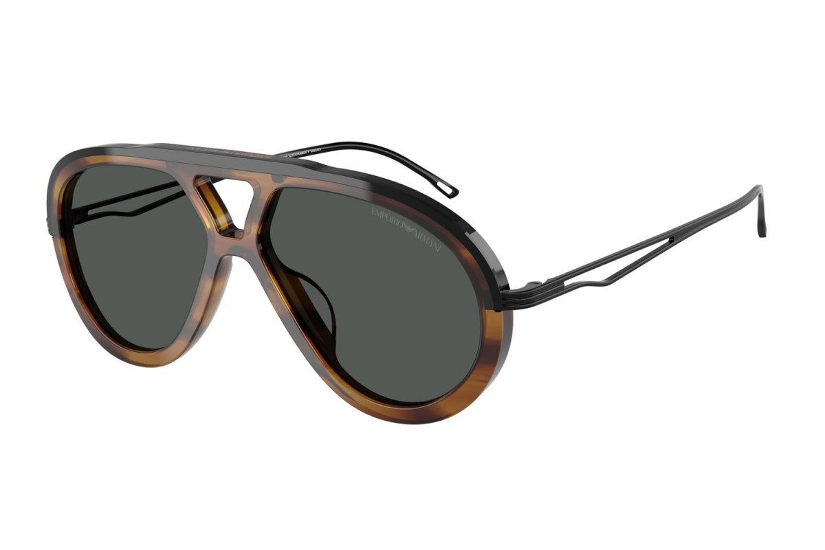 OCCHIALE DA SOLE UOMO | EMPORIO ARMANI EA 4242U - 621287 MARRONE STRIATO LUCIDO - CALIBRO 56