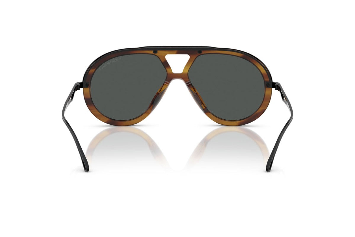 OCCHIALE DA SOLE UOMO | EMPORIO ARMANI EA 4242U - 621287 MARRONE STRIATO LUCIDO - CALIBRO 56