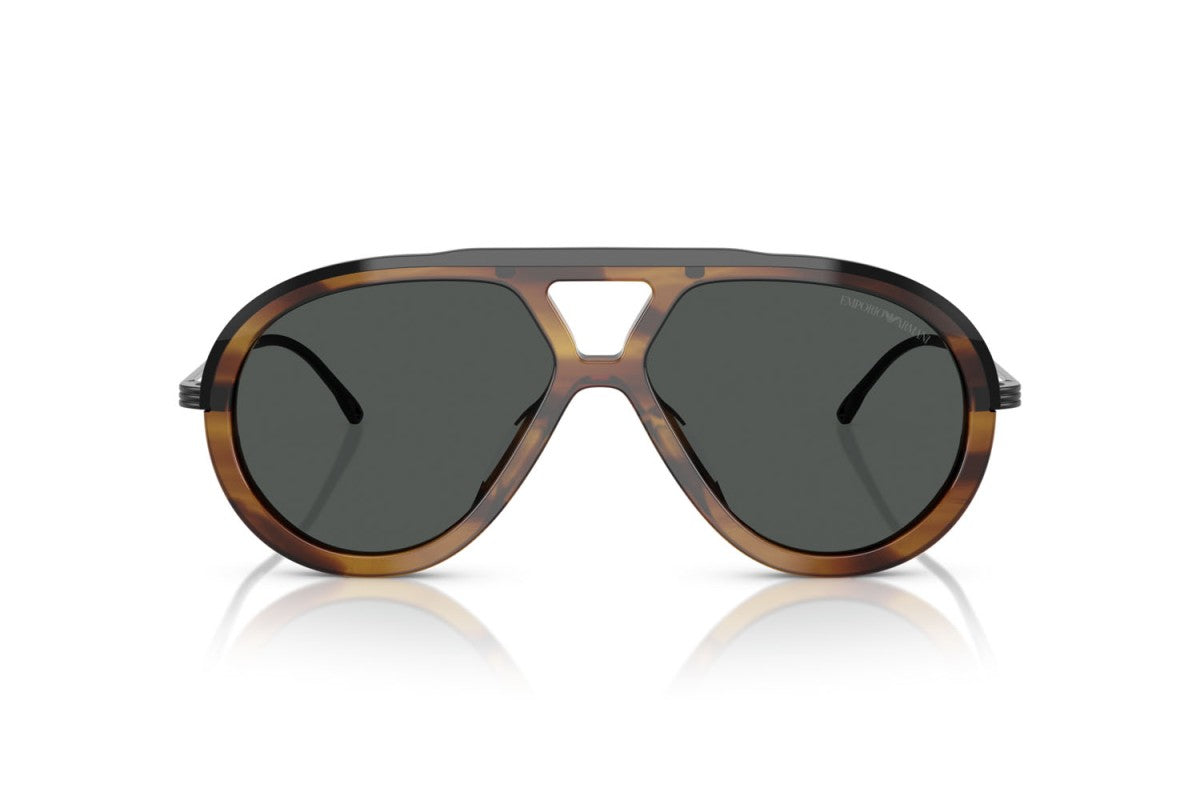 OCCHIALE DA SOLE UOMO | EMPORIO ARMANI EA 4242U - 621287 MARRONE STRIATO LUCIDO - CALIBRO 56