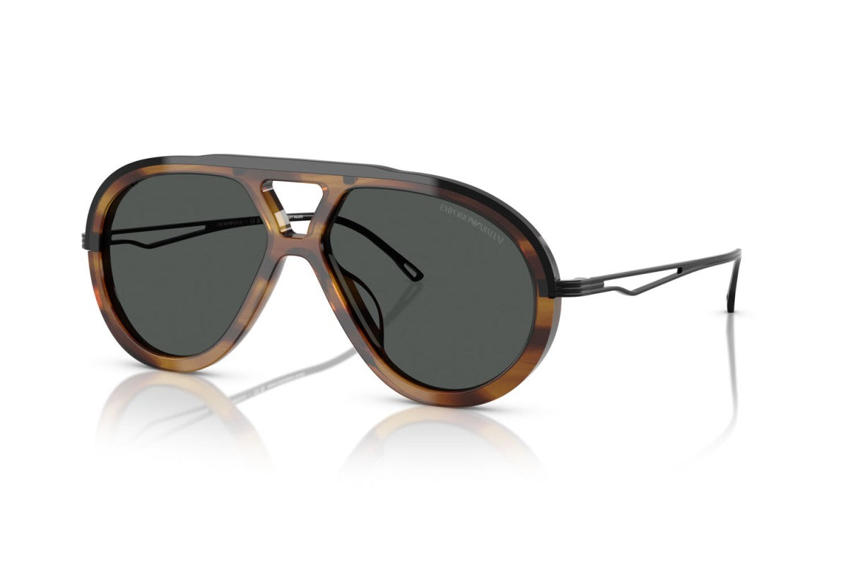 OCCHIALE DA SOLE UOMO | EMPORIO ARMANI EA 4242U - 621287 MARRONE STRIATO LUCIDO - CALIBRO 56