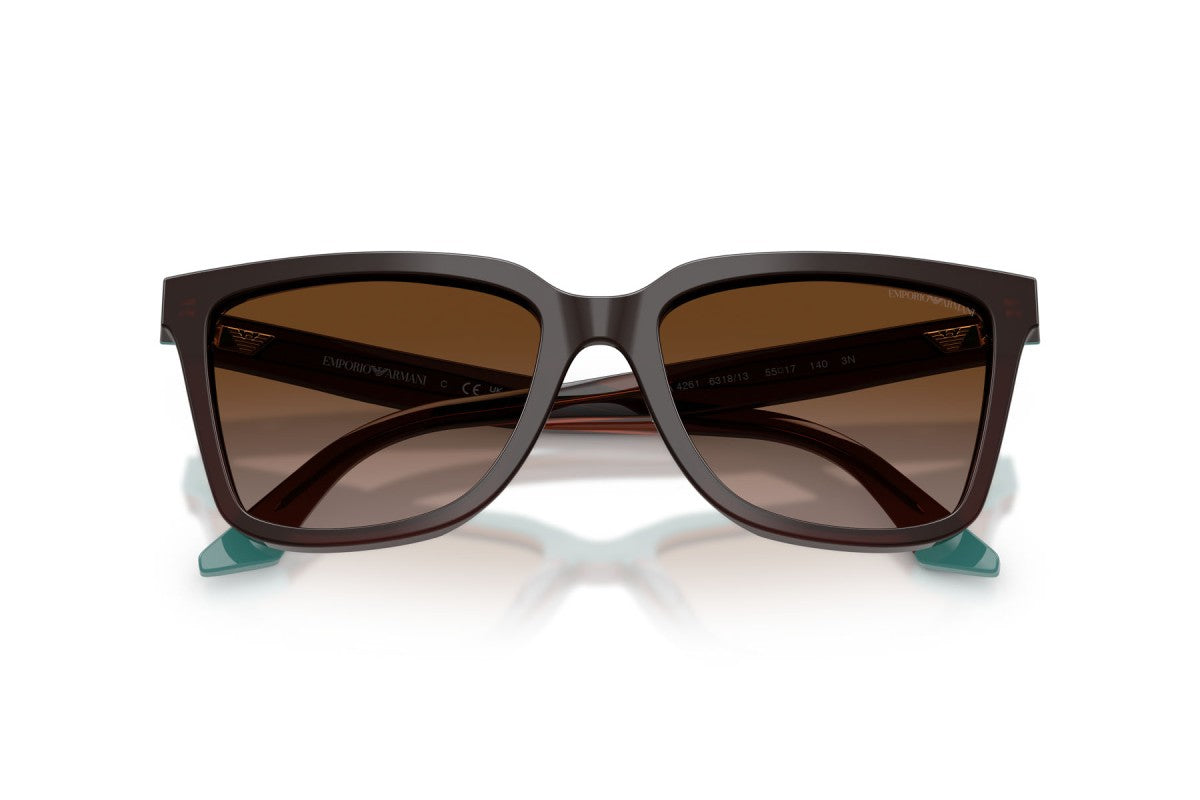 OCCHIALE DA SOLE DONNA | EMPORIO ARMANI EA 4261 - 631813 MARRONE/VERDE ACQUA TRASPARENTE - CALIBRO 55