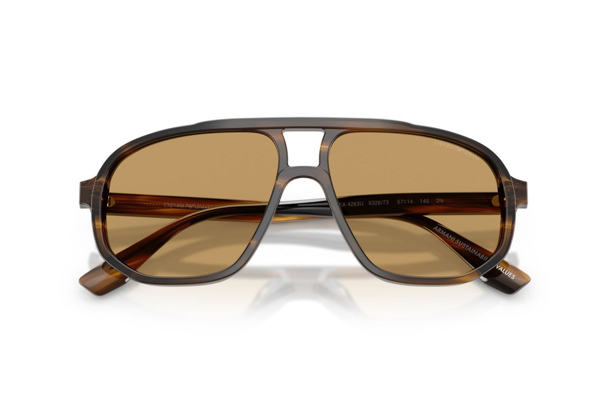 OCCHIALE DA SOLE UOMO | EMPORIO ARMANI EA 4263U - 632673 VERDE SCURO STRIATO - CALIBRO 57