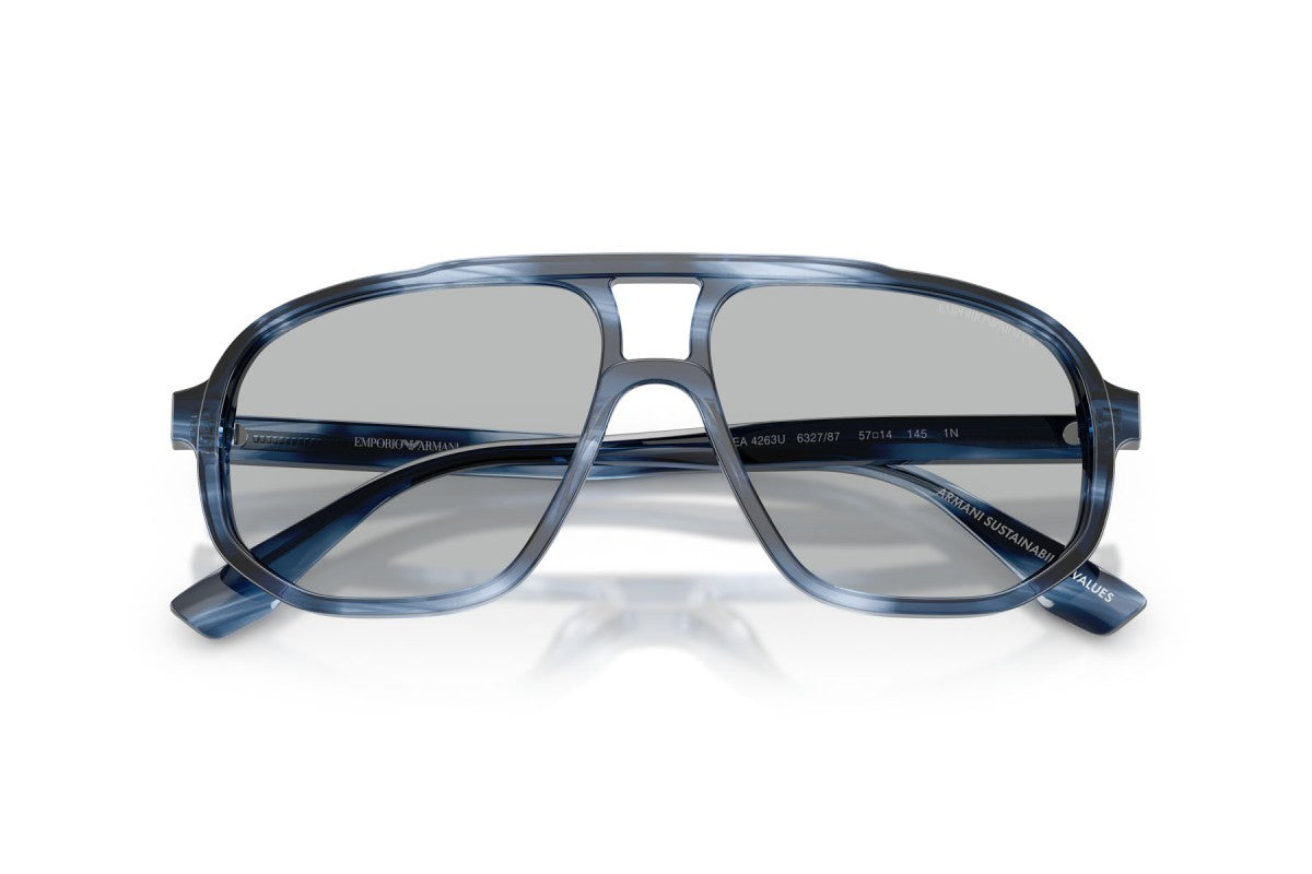 OCCHIALE DA SOLE UOMO | EMPORIO ARMANI EA 4263U - 632787 BLU SCURO A STRISCE - CALIBRO 57