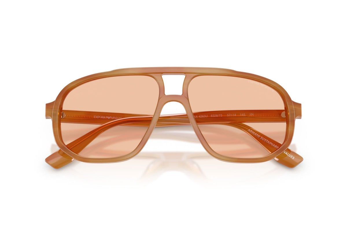 OCCHIALE DA SOLE UOMO | EMPORIO ARMANI EA 4263U - 632873 MARRONE CHIARO STRIATO - CALIBRO 57