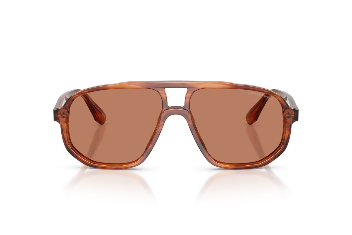 OCCHIALE DA SOLE UOMO | EMPORIO ARMANI EA 4263U - 632973 MARRONE SCURO STRIATO - CALIBRO 57