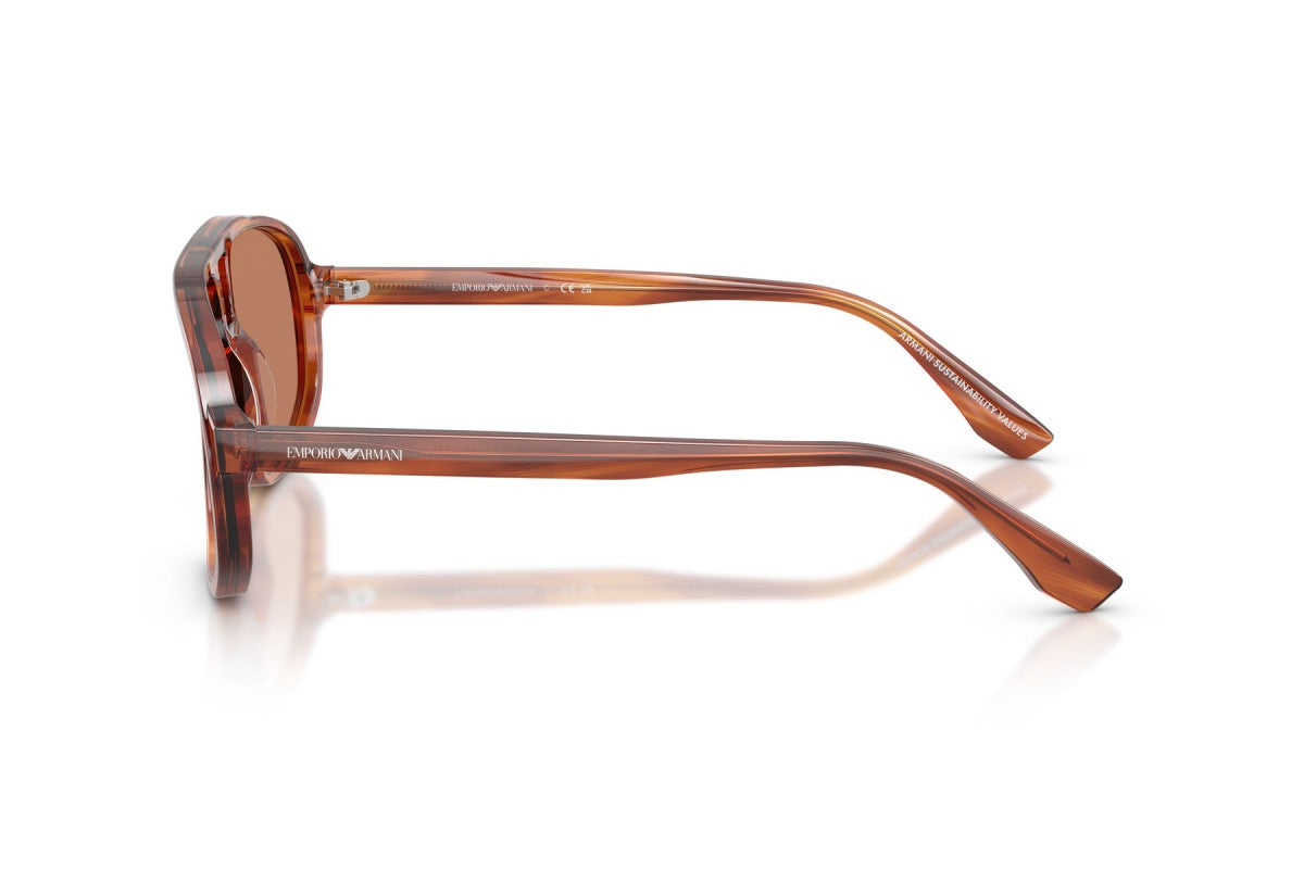 OCCHIALE DA SOLE UOMO | EMPORIO ARMANI EA 4263U - 632973 MARRONE SCURO STRIATO - CALIBRO 57