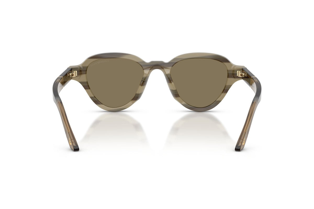 OCCHIALE DA SOLE UOMO | EMPORIO ARMANI EA 4264U - 633873 MARRONE SU BEIGE STRIATO - CALIBRO 47