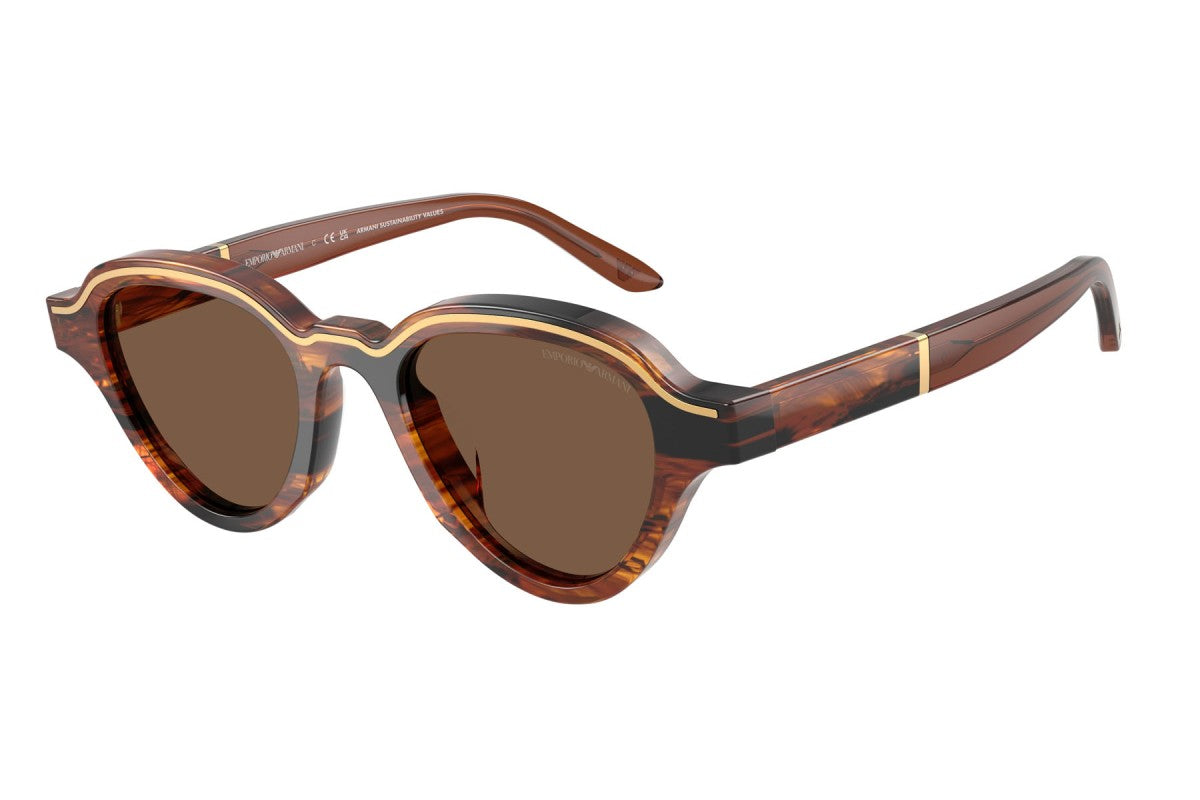 OCCHIALE DA SOLE UOMO | EMPORIO ARMANI EA 4264U - 33973 MARRONE SCURO STRIATO - CALIBRO 47