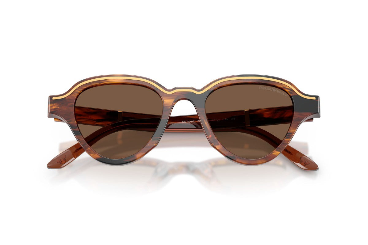 OCCHIALE DA SOLE UOMO | EMPORIO ARMANI EA 4264U - 33973 MARRONE SCURO STRIATO - CALIBRO 47