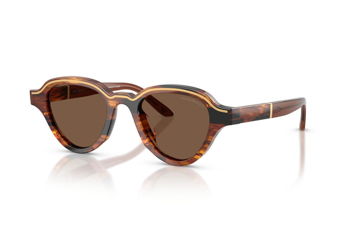 OCCHIALE DA SOLE UOMO | EMPORIO ARMANI EA 4264U - 33973 MARRONE SCURO STRIATO - CALIBRO 47
